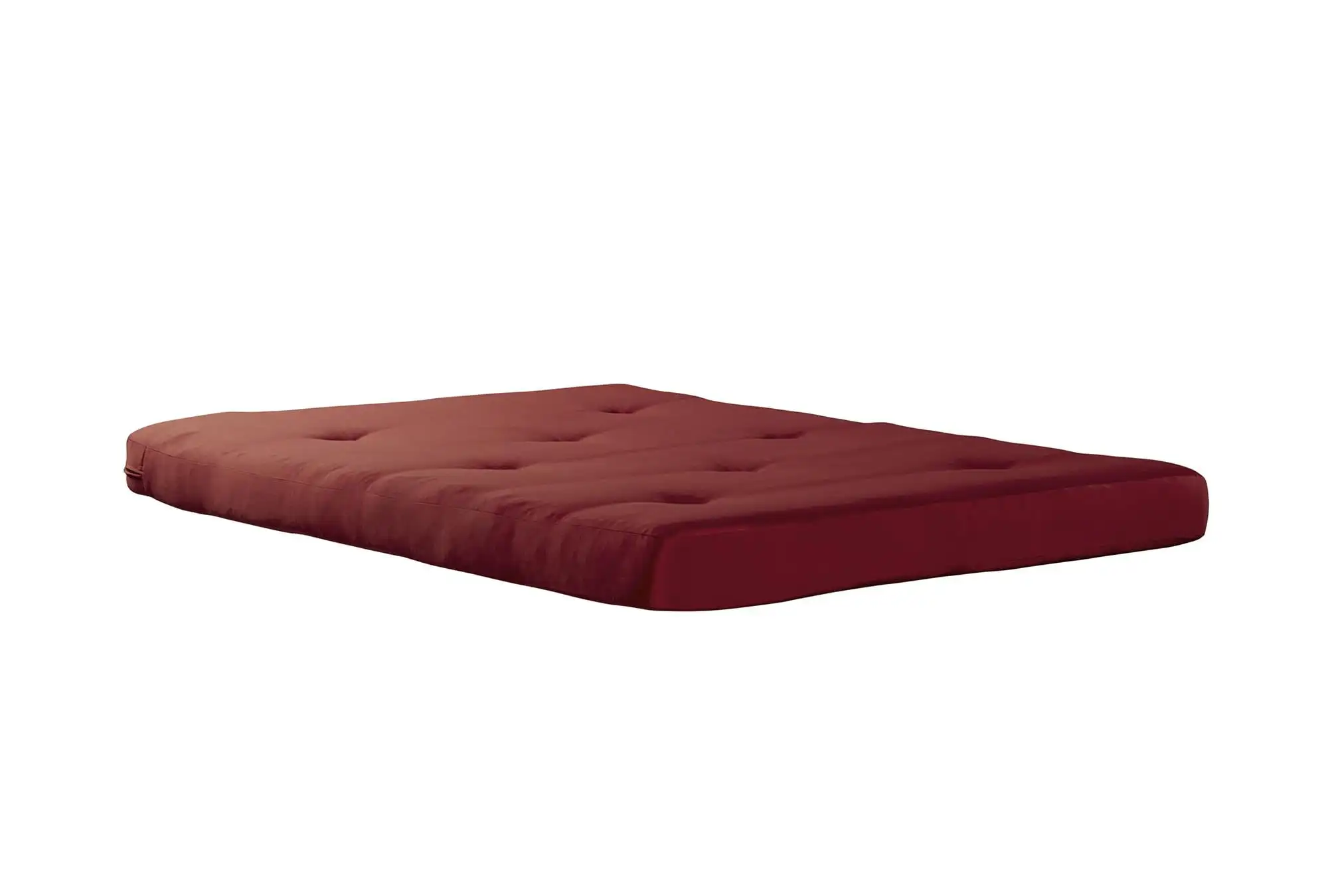 

Mainstays 6 Inch Futon Mattress with Tufted Cover and Recycled Polyester Fill Full Ruby Red Made of breathable non-toxic