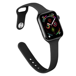 Premium Solid Color Silicone Watch Strap Bracelet - 42MM 44MM 45MM 49MM (Black 31)