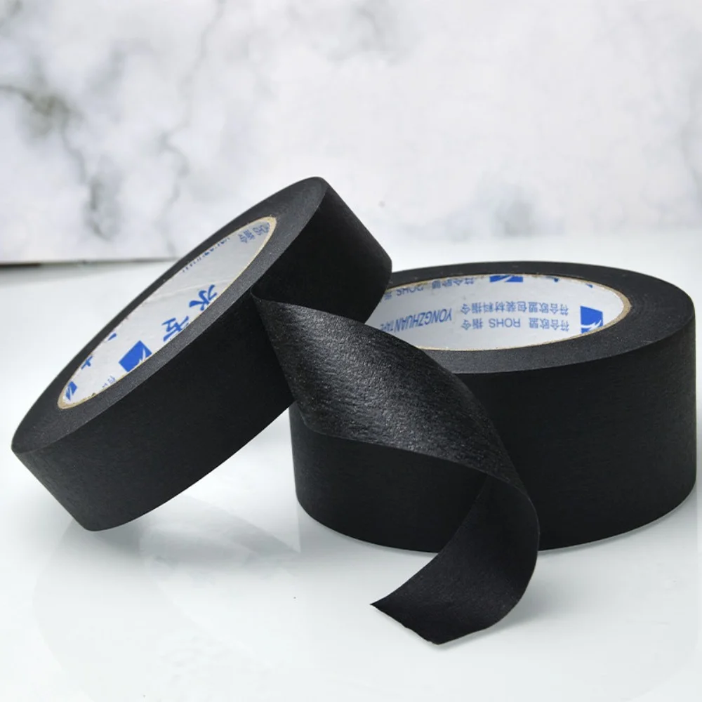 Textured Black Paper Tape for Writing, Painting, and Crafting - 50m Roll (Various Widths)