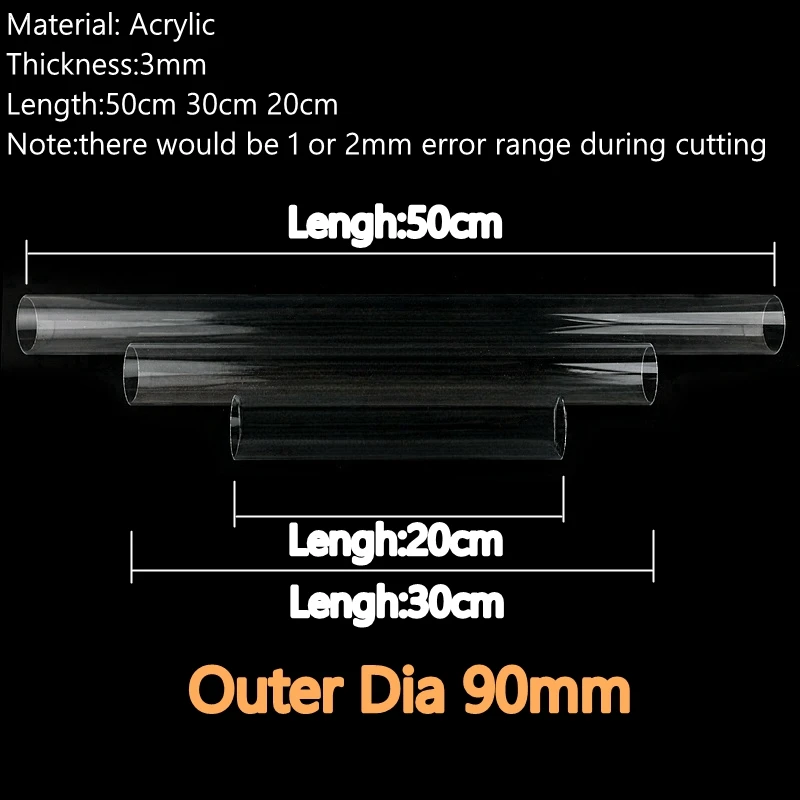 High-Quality Transparent Acrylic Tube - Multi-Purpose Plexiglass Pipe, Various Lengths