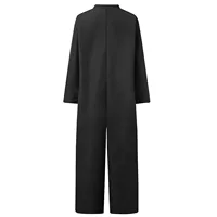 Women Jumpsuit 2024 Female Oversized Romper Autumn Loose Pockets Overalls Casual Solid Stand Collar Bottom - Image 5