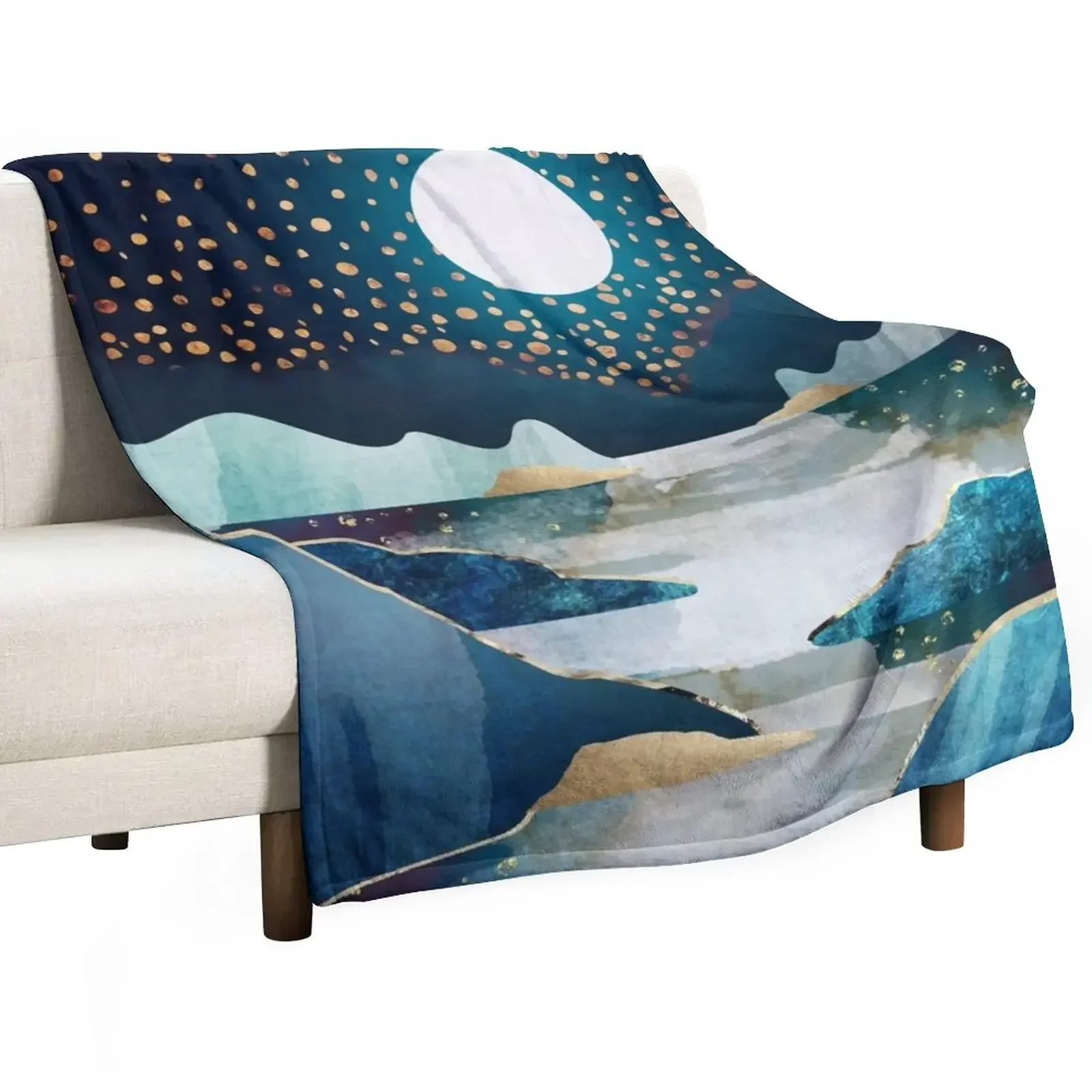 

Moon Glow Throw Blanket Weighted Personalized Gift Soft Plush Plaid Sleeping Bag Blankets