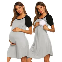 Robe d'allaitement d'été 3 en 1, livraison/lavage/chemise de nuit d'allaitement pour femmes, robe d'hôpital de maternité, fermeture éclair, vêtements de nuit d'allaitement 1