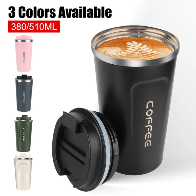 Double Stainless Steel Car Thermos Mug Coffee Mug Thermo Cafe 380/510ML for Tea Water Coffee Leak_Proof Travel Thermo Cup 1