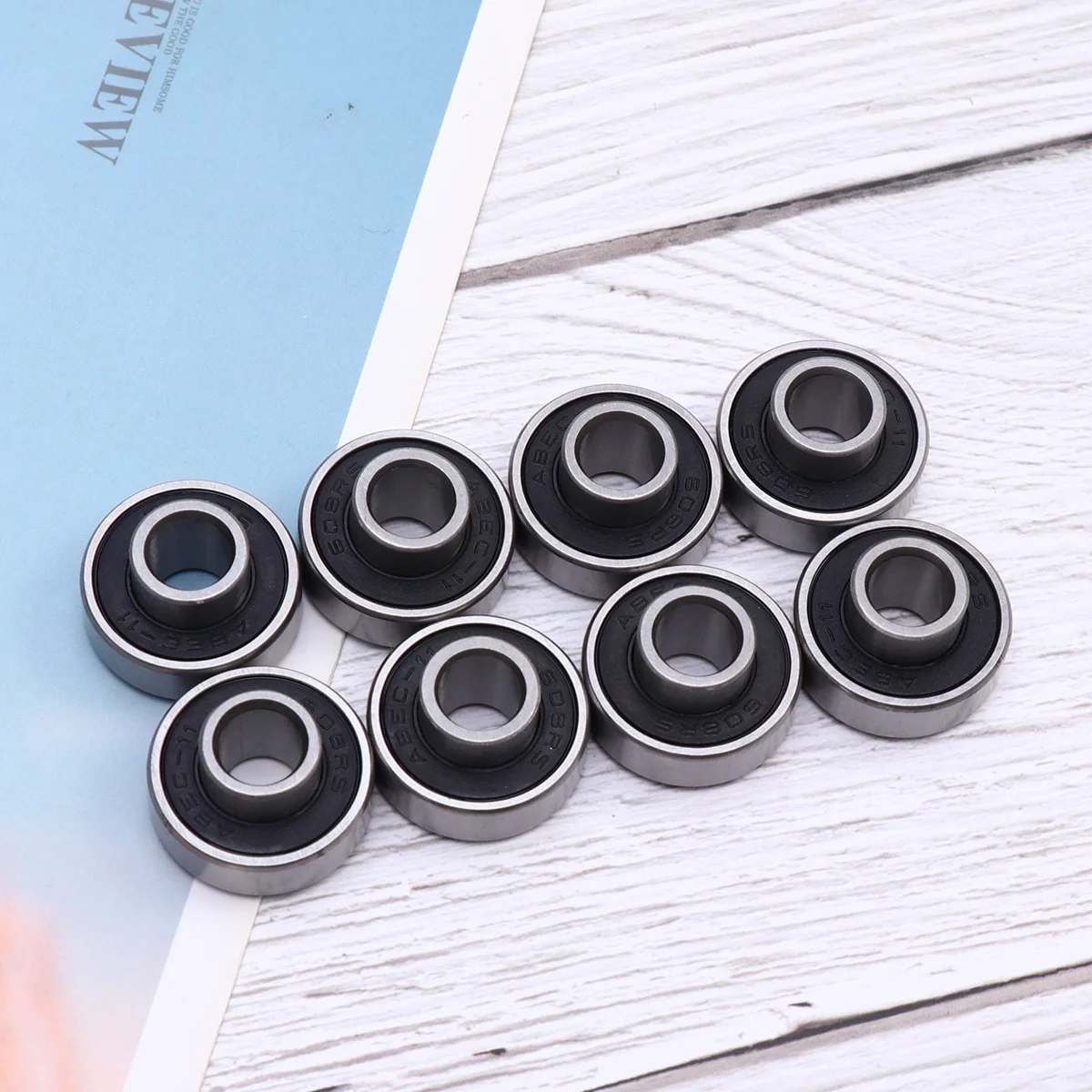

8 Pcs Skateboard Bearing for Scooter Ball Bearings Roller 608 2RS Wheel Precision