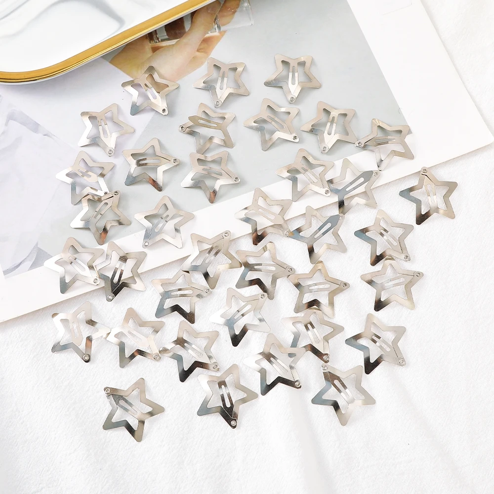 15 Stück Stern-Haarspangen – Rutschfest, Metall, 3 Cm, Mehrfarbig