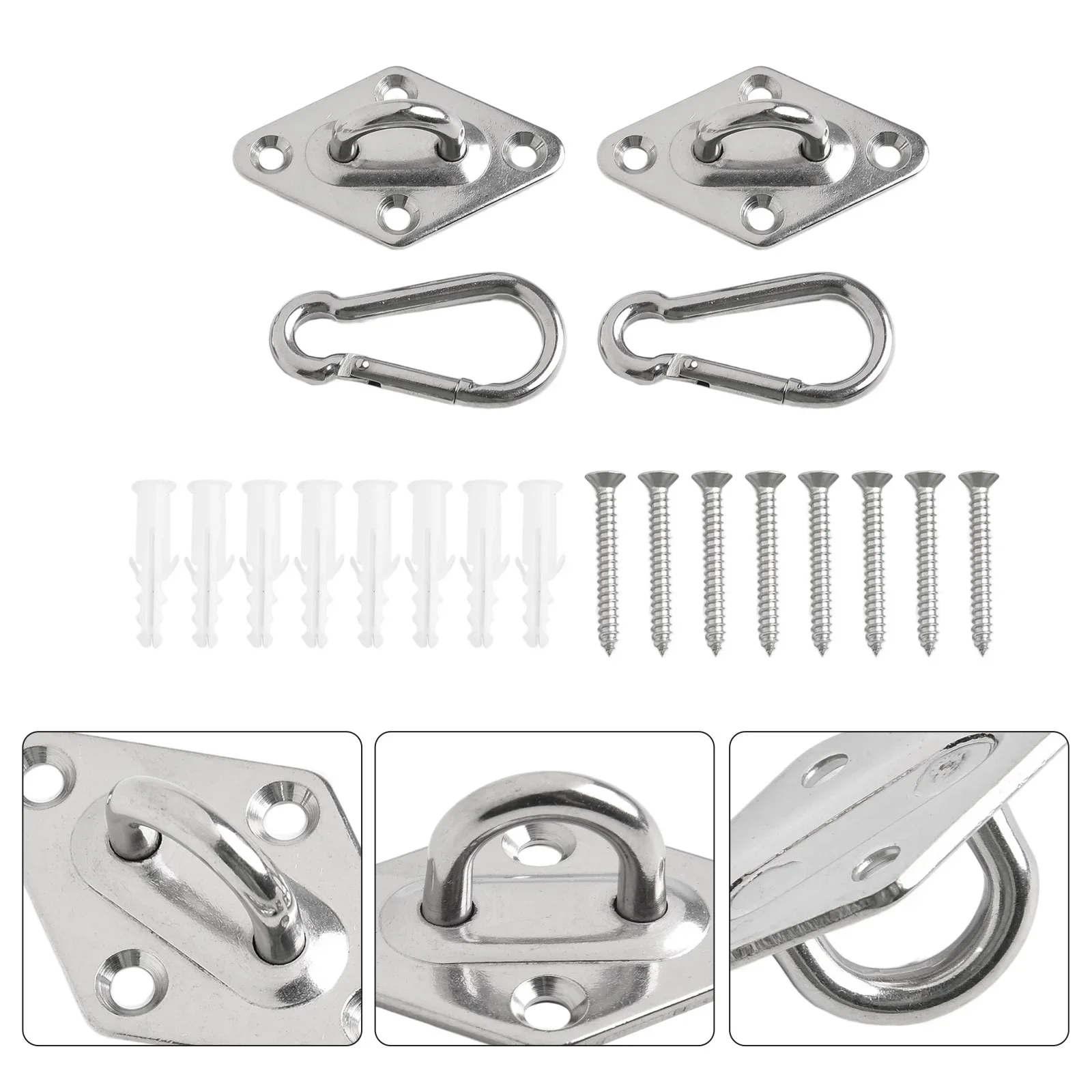 Hanging Hook Staple Ring Wall-Hook Heavy Duty Fixed Pad-Eye Plate Deck Door Buckle U-Shaped Ceiling Mount Hardware Tools