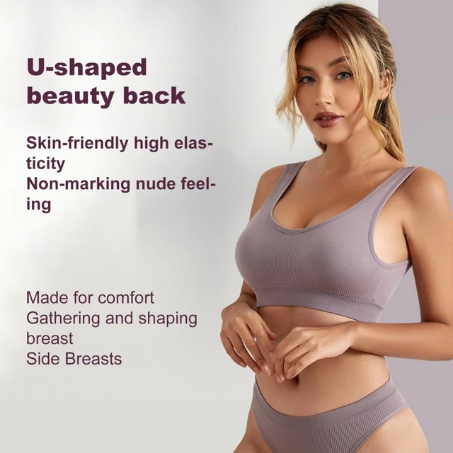 Womens Sports Bras,Womens Push Up Bra Stretch Seamless Bra, Sports Bra,  Comfort Sleep Bra(L,B)