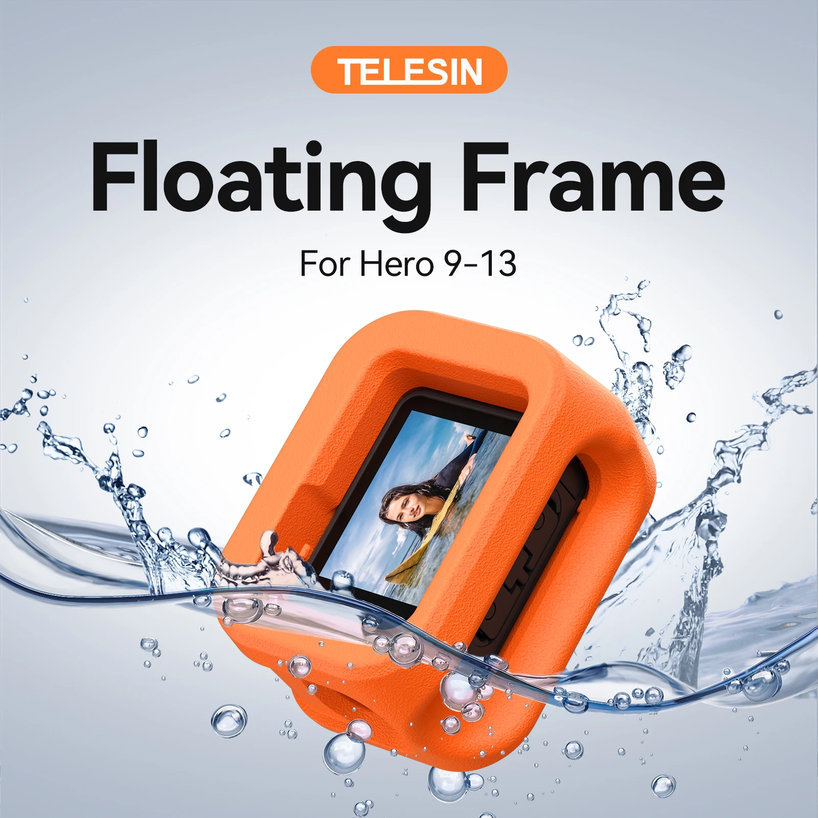 TELESIN Coque Flottante pour GoPro Hero 9 10 11 12 13 flottant à la surface de l'eau