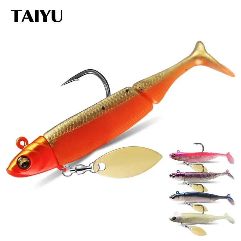 Leurres TAIYU tête plombée 21g avec queue silicone - Cuillers et wobblers pour truite brochet black bass