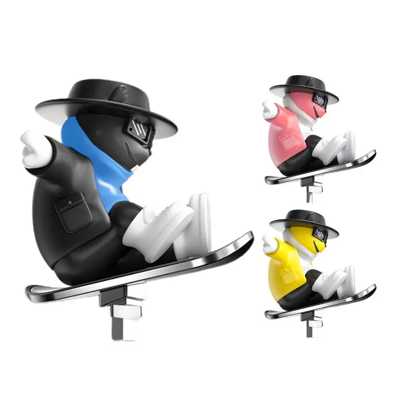 

Автомобильное украшение для скейтборда, мультяшная собака, скейтборд, кукла, украшение для приборной панели автомобиля, автоматические раздвижные украшения для собак, качели, скейтборд