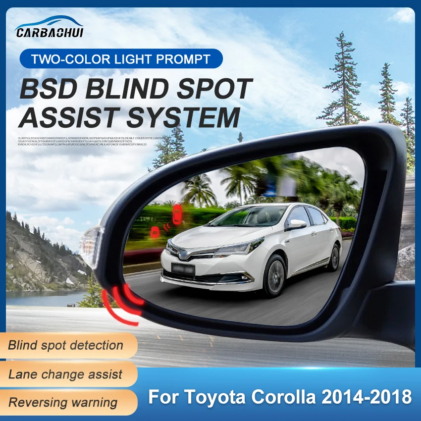 

Car BSD BSM BSA Rearview Mirror Blind Spot Detection System Lane Change Assist Radar Parking Sensor For Toyota Corolla 2014-2018
