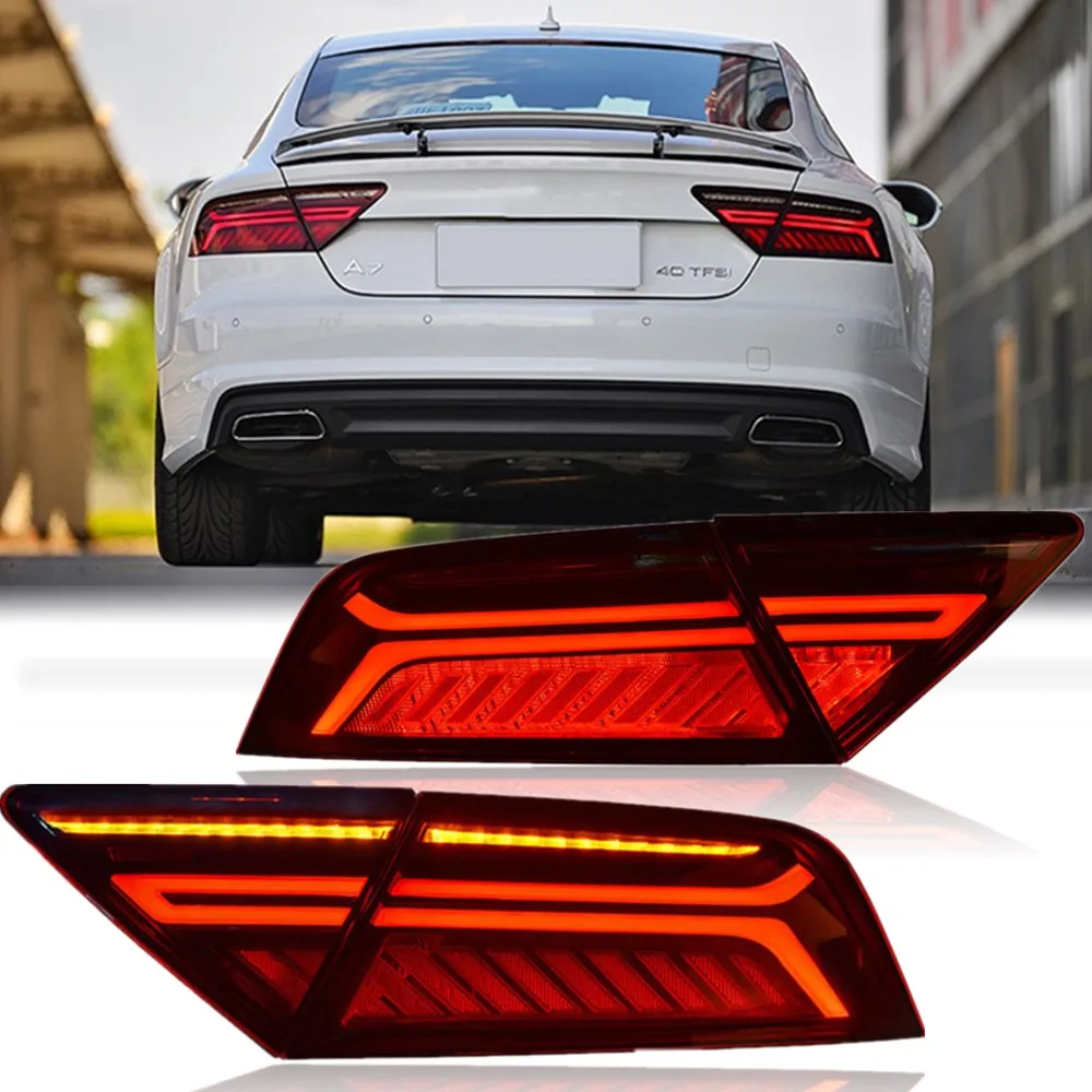 

Автомобильные задние фонари для Audi A7 светодиодный, задние фонари 2012-2018 S7, задний фонарь, стояночный тормоз, указатели поворота в сборе, Plug And Play