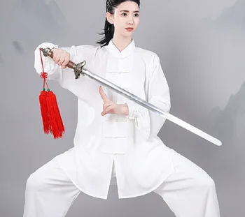 Cinese tradizionale uomo donna Kung Fu vestito Casual abbigliamento sportivo all'aperto Tai chi arti marziali uniforme giacca pantaloni set XS-XXXL 1