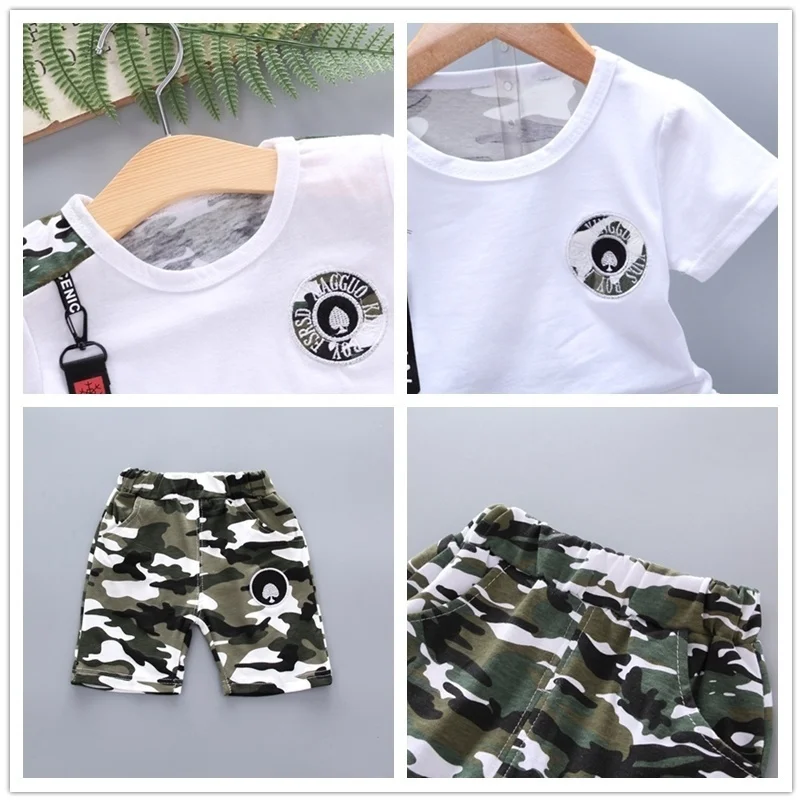 Children Clothes Fashion Summer Baby Girls Clothing Boys Sports T-Shirt Shorts 2Pcs/Sets Toddler Cotton Costume Kids Tracksuits