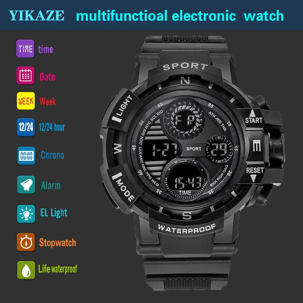 Kegllect Men Fashion Sports  Watches Multifunctional Electronic Wristwatch 4