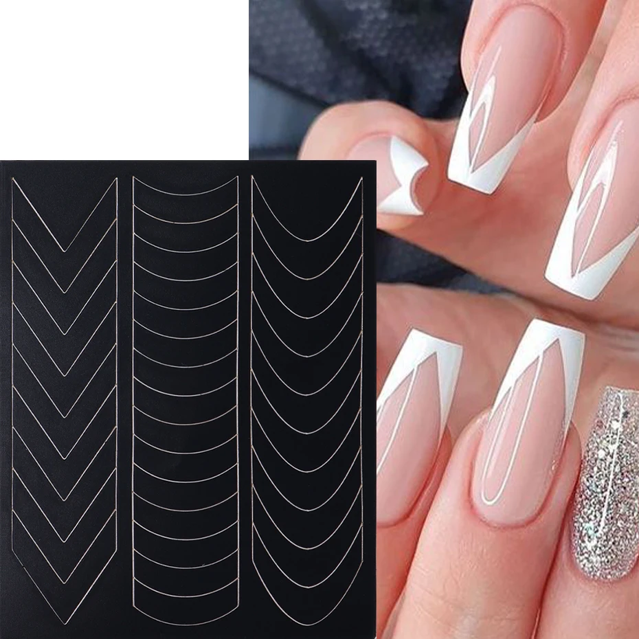 240pcs French Manicure Nail Guides Stickers Stencil - Foto 5