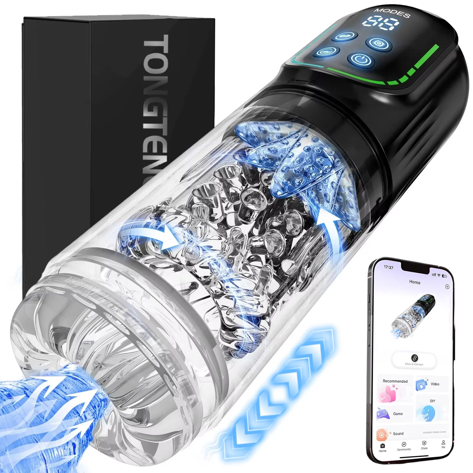 Automatic Thrusting Rotating Male Masturbator Licking Stroker Sucking Blowjob 100% Waterproof Pennis Pump Adult Sex Toys For Men_voghion.com