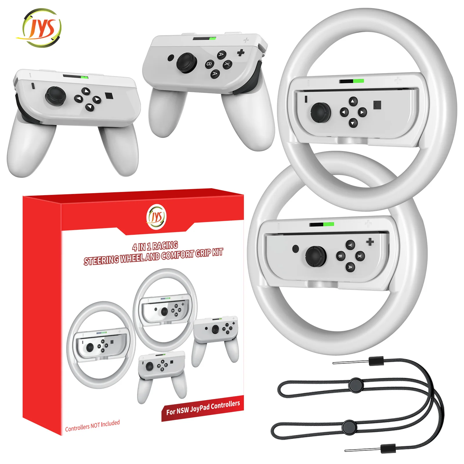 Jys-Ns238 Per Switch Gamepad Per Switch/Switch Oled Kart Volante + 2-In-1 Joypad Hand Grip Set Switch Accessori Oled
