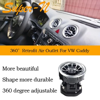 Tutto Argento Refit Auto Anteriore Interno Cruscotto Uscita Aria A/C Turbo Condizionata Vent Per VW Caddy Refit Auto 2003-2014