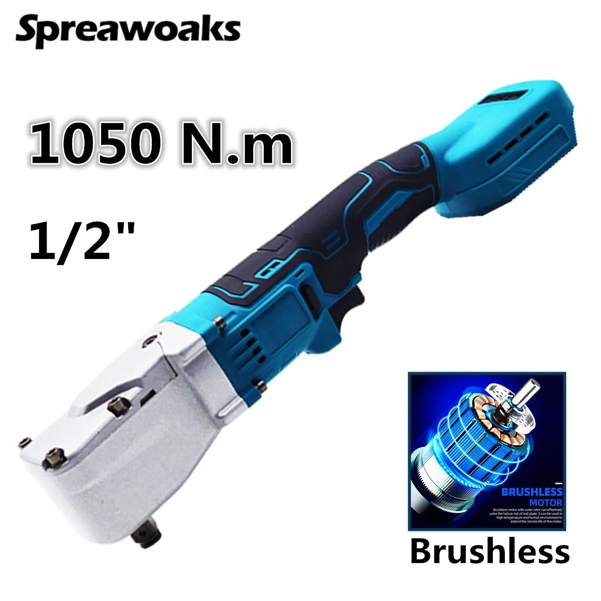 1050NM Large Torque Brushless Ratchet Wrench 1/2'' Electric Cordless Driver Removal Screw Nut Power Tools For Makita 18V Battery