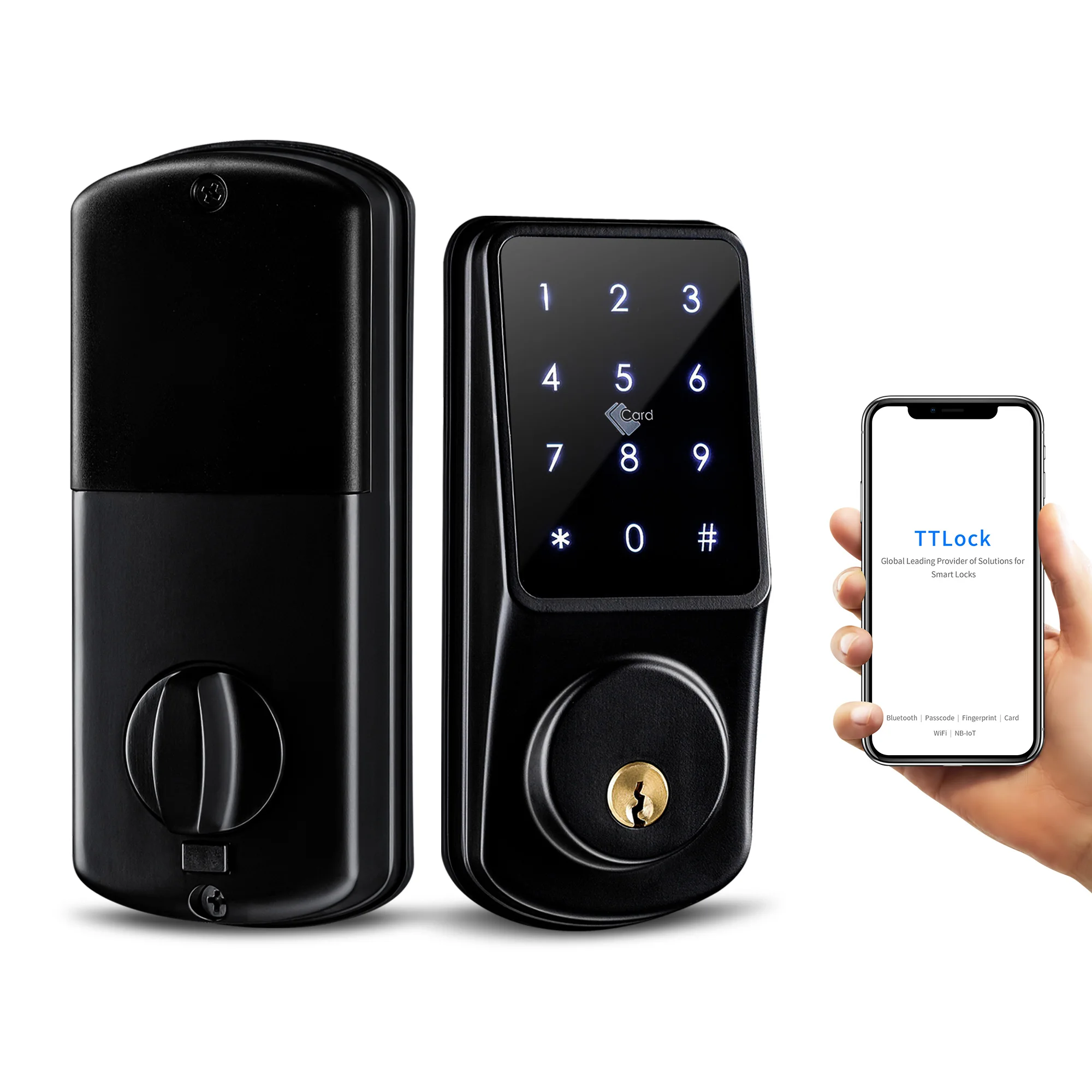Умные дверные замки для входной двери с заглушкой Alexa совместимый Wi-Fi Ttlock App