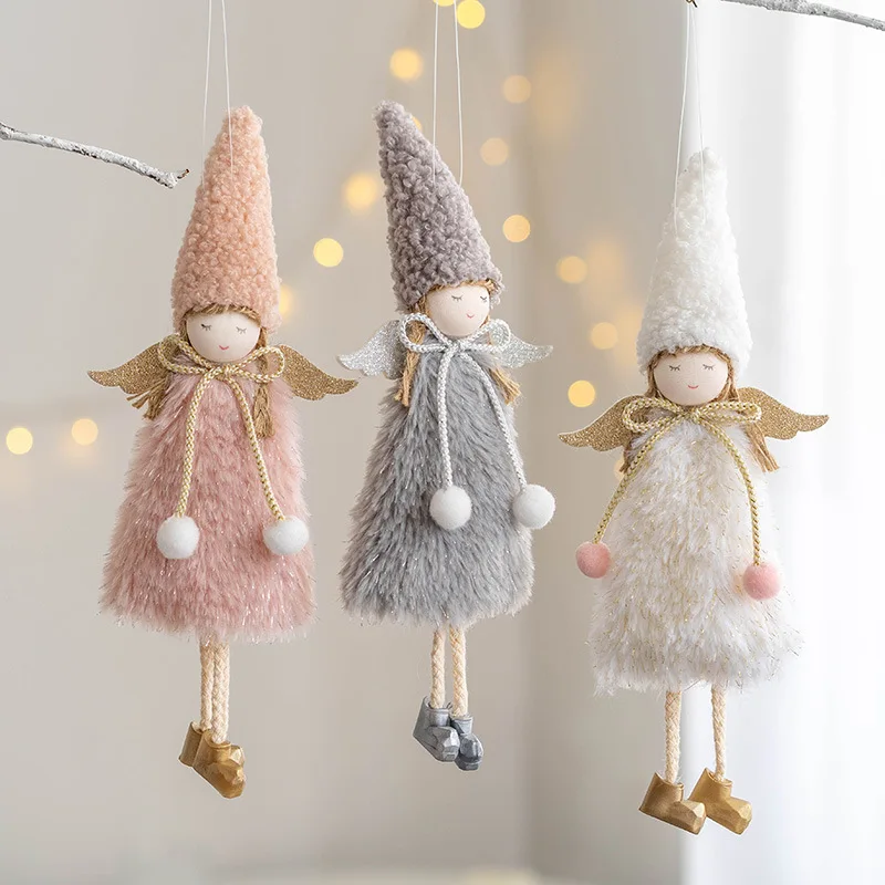 Christmas Plush Angel Girl Santa Claus Dolls Xmas Tree Ornament Natal Noel Navidad Christmas Decorations Home New Year
