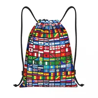 Custom More Then 90 Flags Of The Countries Of The World Drawstring Bag Men Women Lightweight Sports Gym Storage Backpack 1
