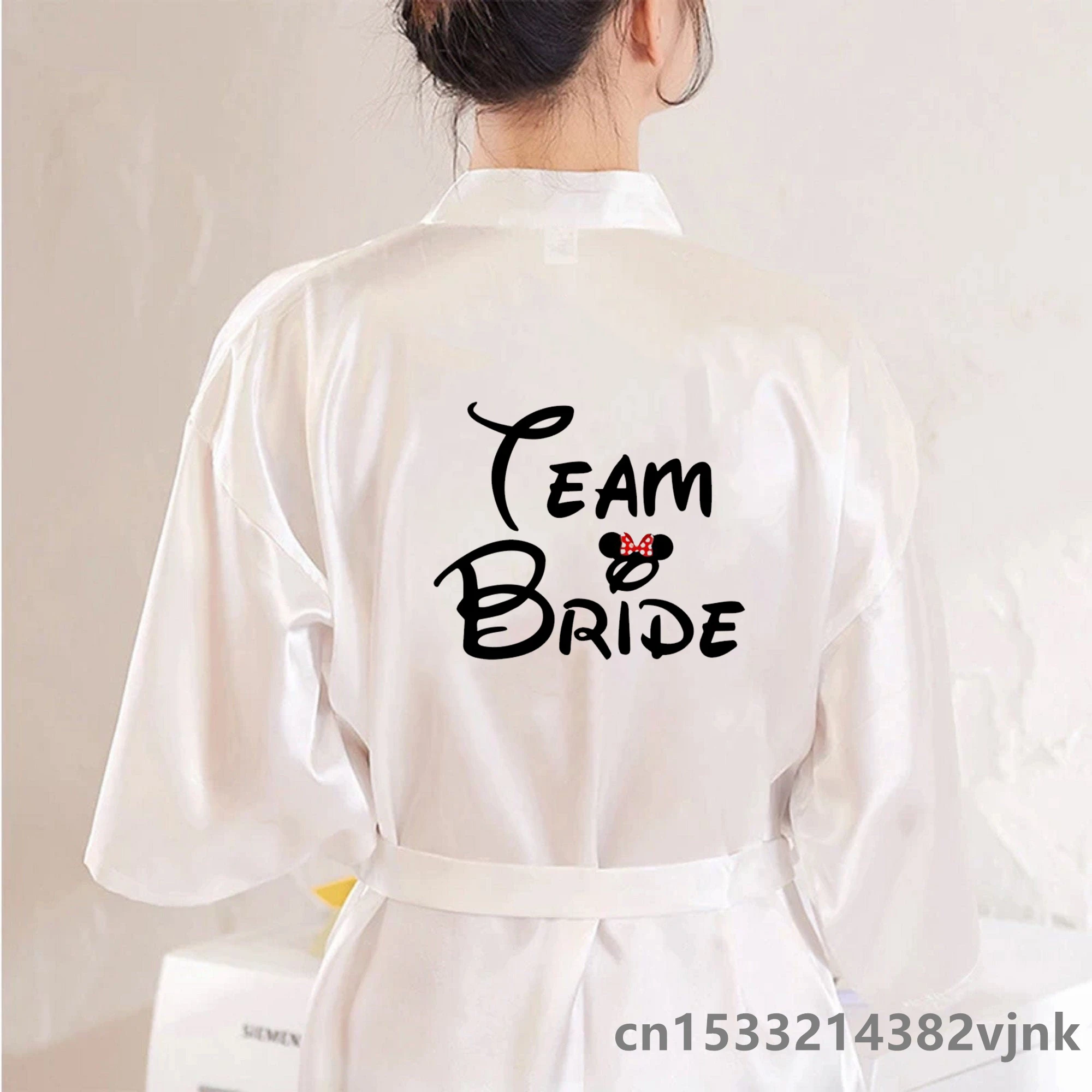 Wedding Party Team Bride Funny Women Wedding Dressing Gown Bathobe Bridal Party black letters Robes Bridesmaid Robes gift bride robes