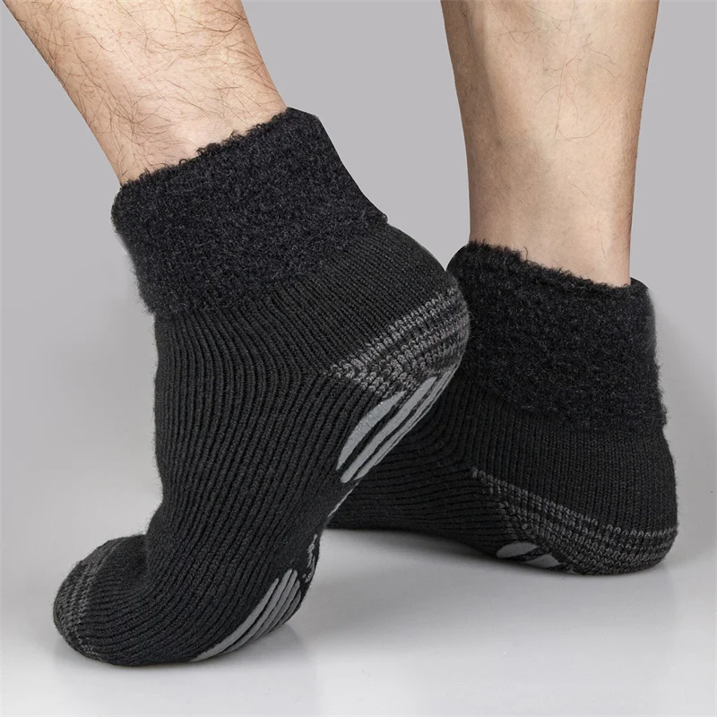 

Winter Plush Socks for Men and Women Thicken Thermal Warm Cold Proof Velvet Sweat Absorbing Solid Medium Tube Snow Floor Socks