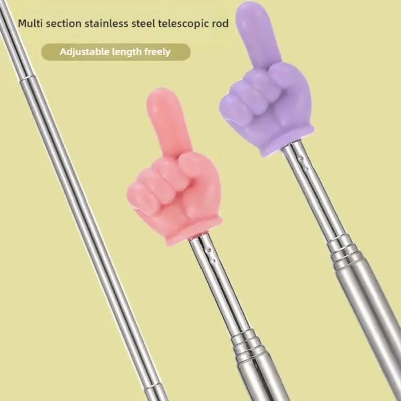 Steel Teaching Pointer, Telescopic Rod, Finger Design, Finger Reading Stick, Tools, School Office Suppliesinteresting Objects