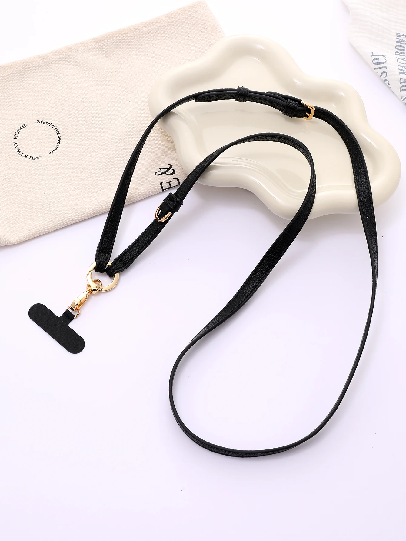 Stylish PU Leather Crossbody Phone Chain with Adjustable Strap and Cardholder