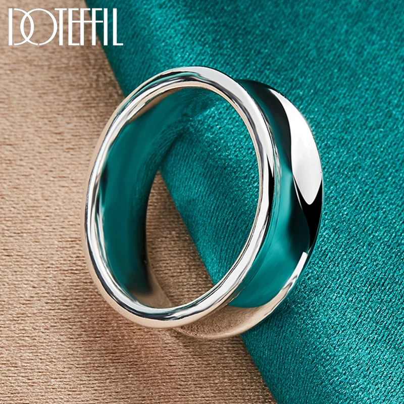 thumbnail image 1 of CJie-anillo cóncavo liso Simple para mujer, de Plata de Ley 925, para boda, fiesta de compromiso, joyería con dijes, 1 of 2