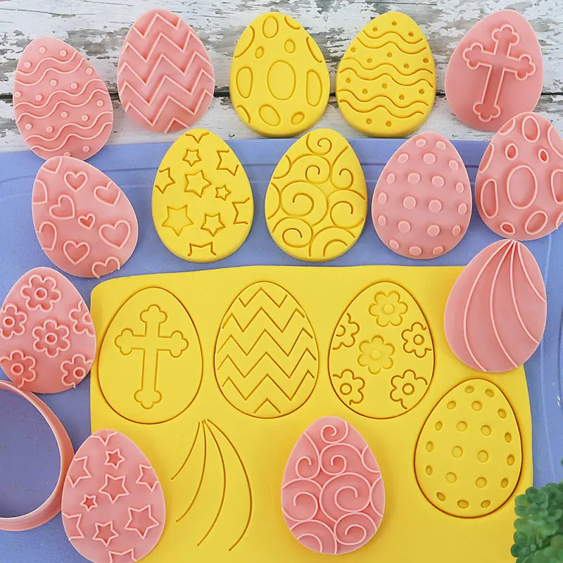 10Pcs Easter Cookie Cutters 3D Rabbit Egg Cartoon Bunny Molds for Easter Party DIY Decorating Baking cookie cutter,baking mold,cookie mould,baking decorating tools