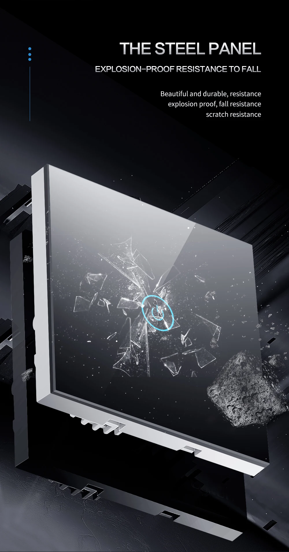 Description Picture 5 of itemTouch Switch Sensor 220V Smart Home Crystal Glass Panel Waterproof Scratch Resistant 4 Color Available Lamp Wall Light Switches