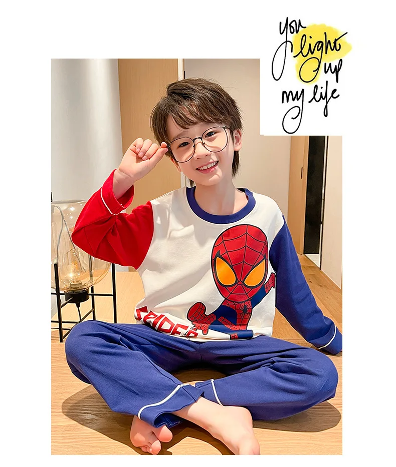 Loungewear Spiderman Boy Children's Pajamas Sets for Children Men's Boy's Pajama Sleepwear Robe Clothing Mother Kids