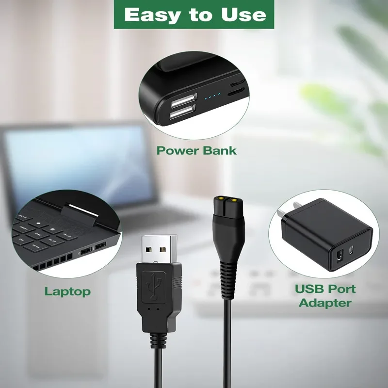 필립스 면도기용 USB 충전 케이블, 전기 면도기 적응형 전원 코드 충전기, S301 310 310, A00390, 5V