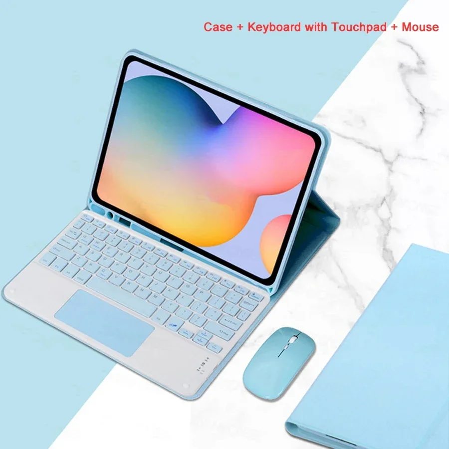 Premium Leather Keyboard Case with Mouse for iPad - Versatile Fit for Multiple Sizes