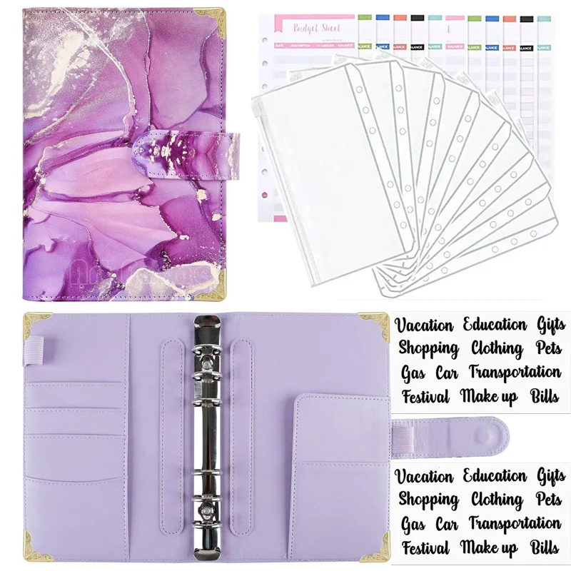 

Бюджетный планировщик 2023, конверт для наличных, сбережений, денег, папка с 6 отверстиями для управления финансами A6, папка для блокнотов