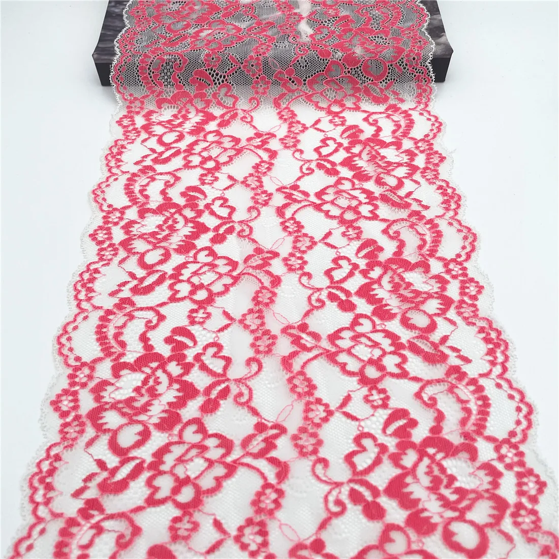 3y/lot Width 22.50cm Pink Gold Silver Elastic Stretch Lace Trims 6