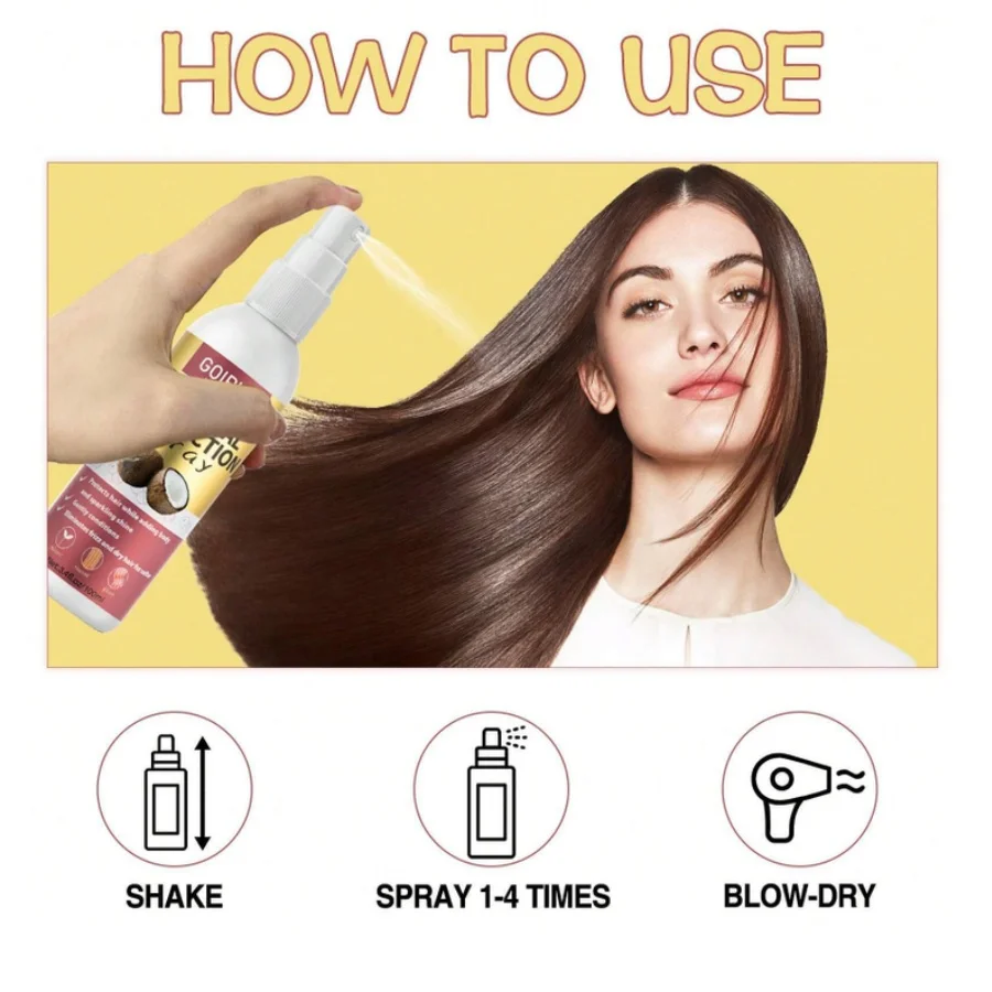 Hair Protection Spray GOIPLE 100ml Heat Protection Spray Thermal Protector Essence Oil for Fragile Hair Nourishes Leave-in Conditioner for Dry Damaged