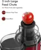 SiFENE 3" Big Mouth Centrifugal Juicer Extractor for Fruits & Vegetables, Compact Juicing Maker, Non-BPA, Easy to Clean, Red 3
