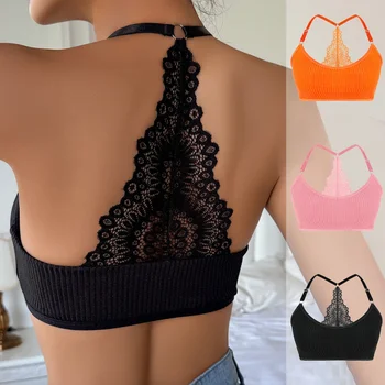 Sexy Women Underwear Backless Ribbed Bras Female Brassiere Breathable Camisole New Fashion Lingerie Solid Wireless Ladies Bras 1
