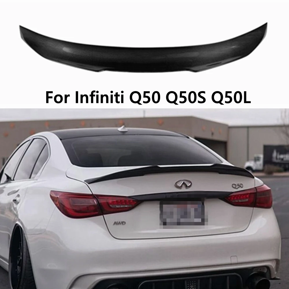 For Infiniti Q50 Q50S Q50L PSM Style Carbon fiber Rear Spoiler Trunk