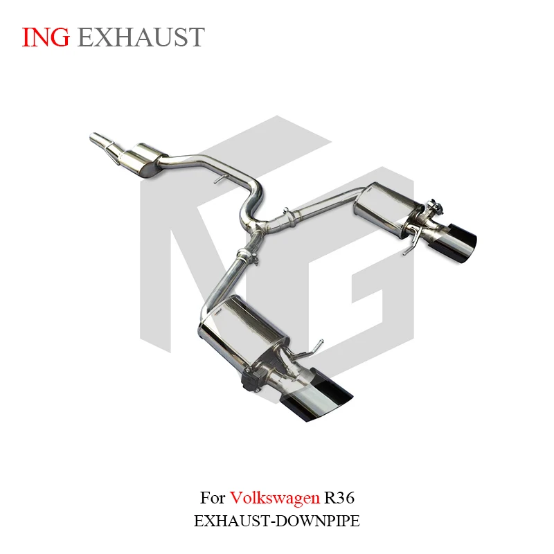 ING Stainless Steel Catback Pipe for Volkswagen vw R36 v6 Muffler Engine Electric Remote Valve Performance Exhaust System
