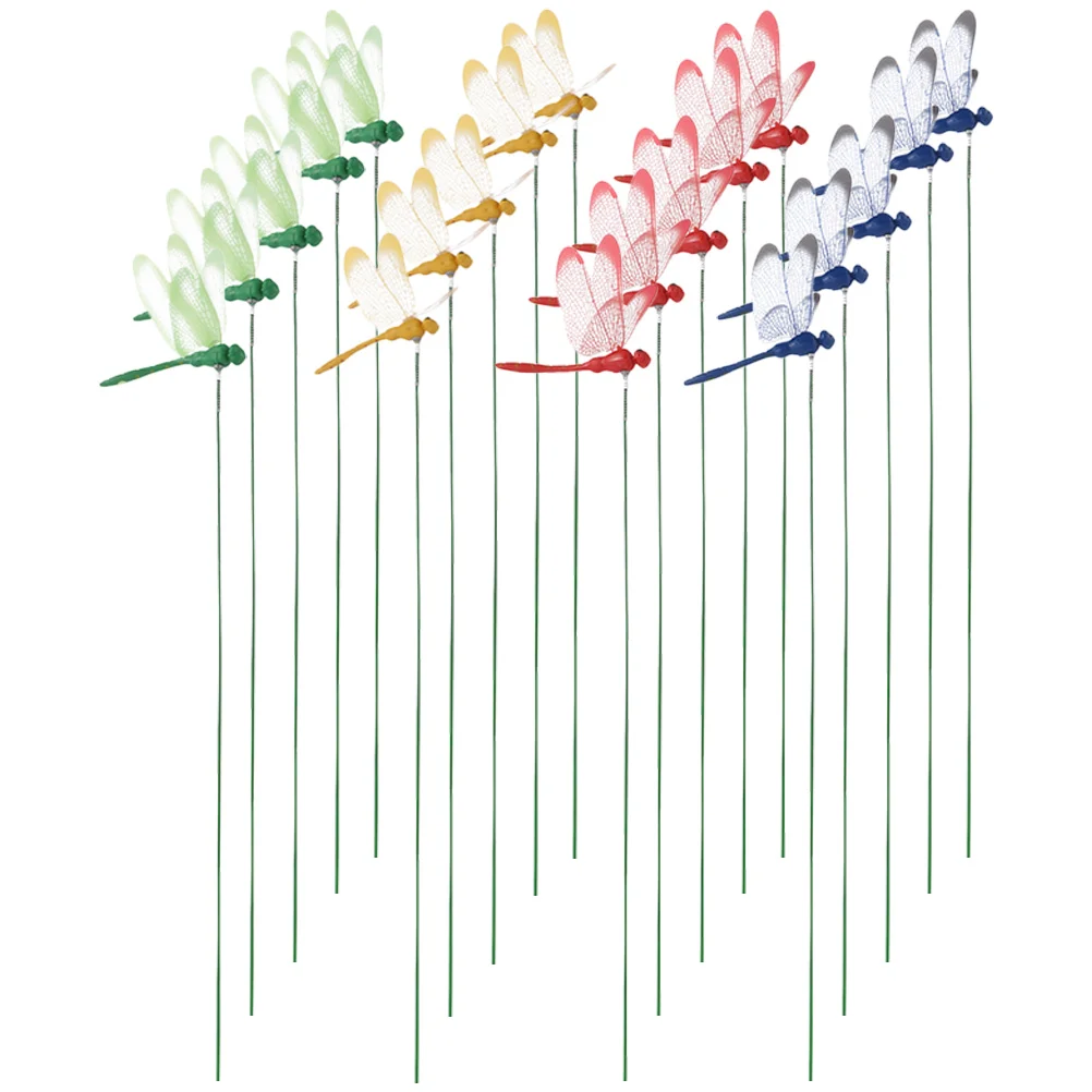 Simulation Dragonfly Decors Flower Arrangement Dragonfly Stakes Garden Ornaments