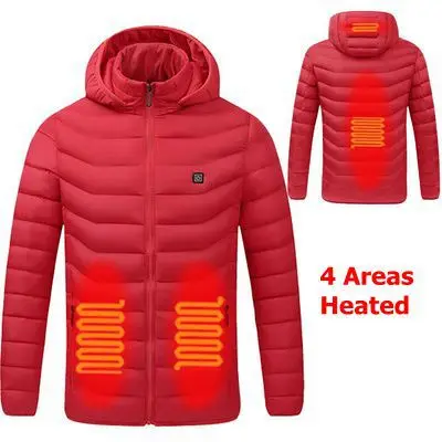 USB Winter Jackets Clothing Heatable Cotton jacket Warm Sprots Thermal Coat Outdoor Electric Heating Men 9 Areas Heated Jacket