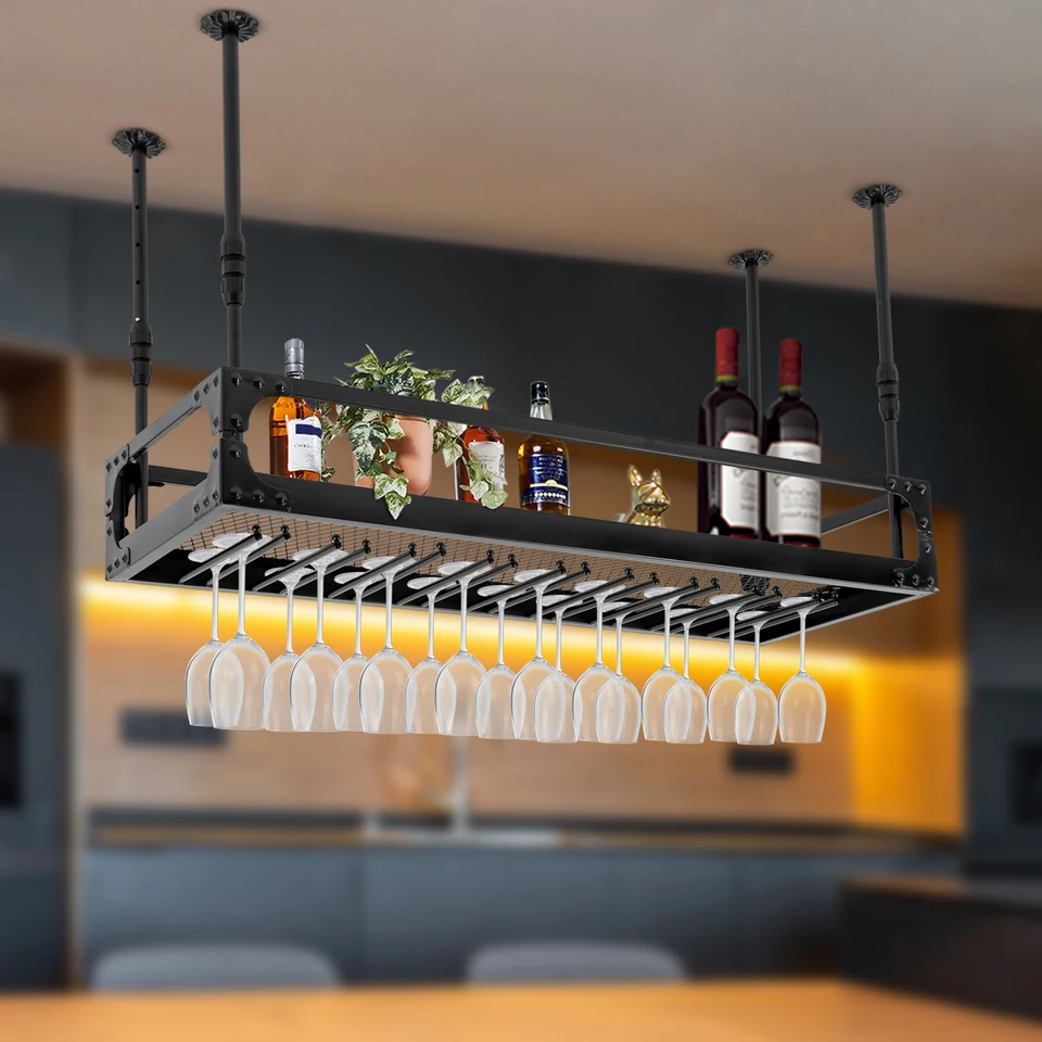 Rack Ceiling Hanging Wine Glass Rack Target Hanging Wine Black - Main Image