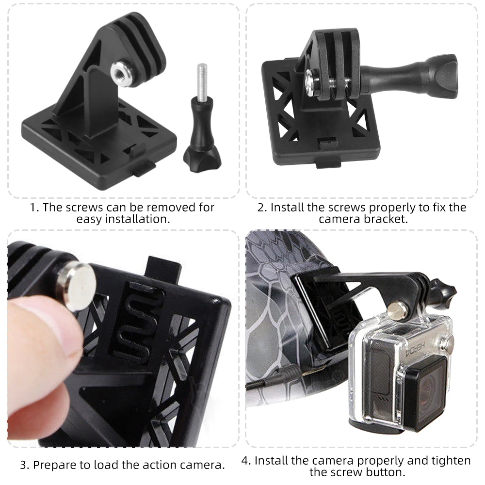 BOOIU Helm Basis Adapter Halter ABS Für FAST/MICH/NVG Helm GOpro Action Kamera Halterung Feste Installieren Airsoft helm Zubehör – Detail 11