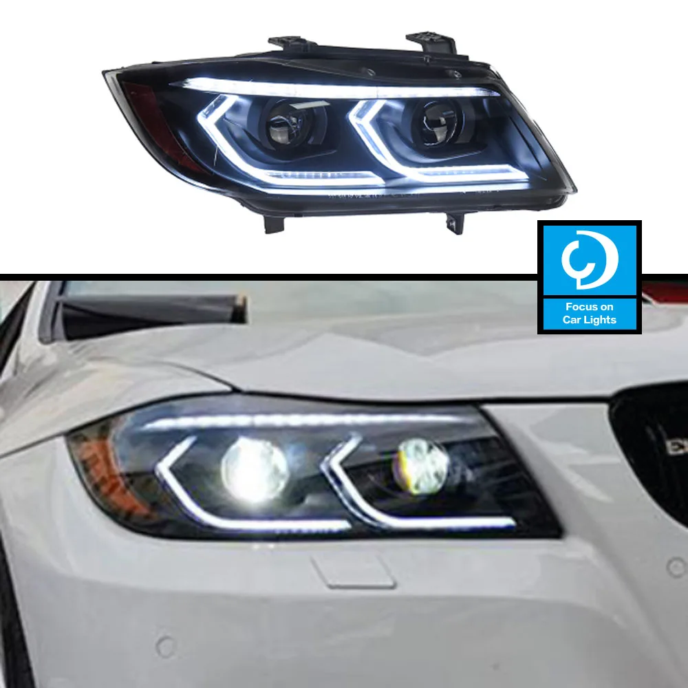 

Автомобильная передняя фара для BMW E90 светодиодный 2005-2012 320i 318i 323i 325i, автомобильная фара для стайлинга, динамический поворотник, 2 шт.